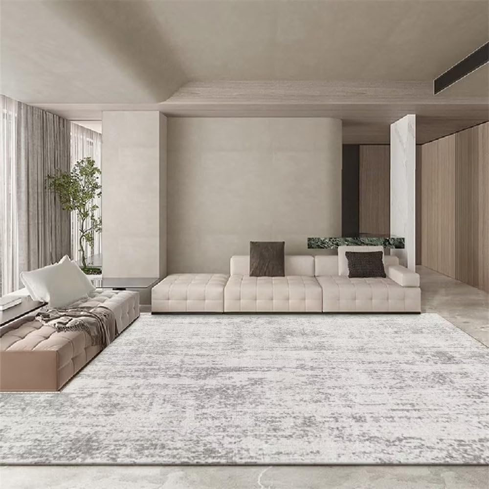 Tapis de salon lavable grand format gris en flanelle 2,80x160cm de chambre