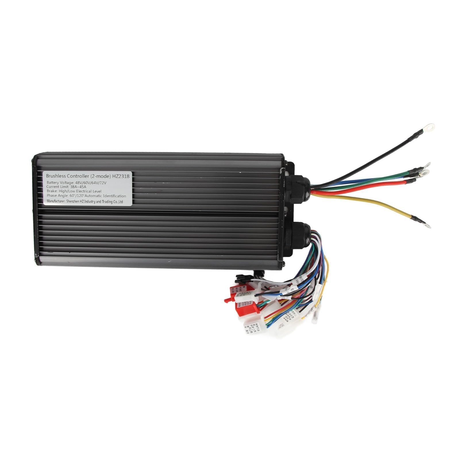SUNGOOYUE Contrôleur sans Balais de Vélo électrique, 2000W 48V 60V 64V 72V Contrôleur de Moteur sans Balais à 18 Tubes pour Vélo électrique