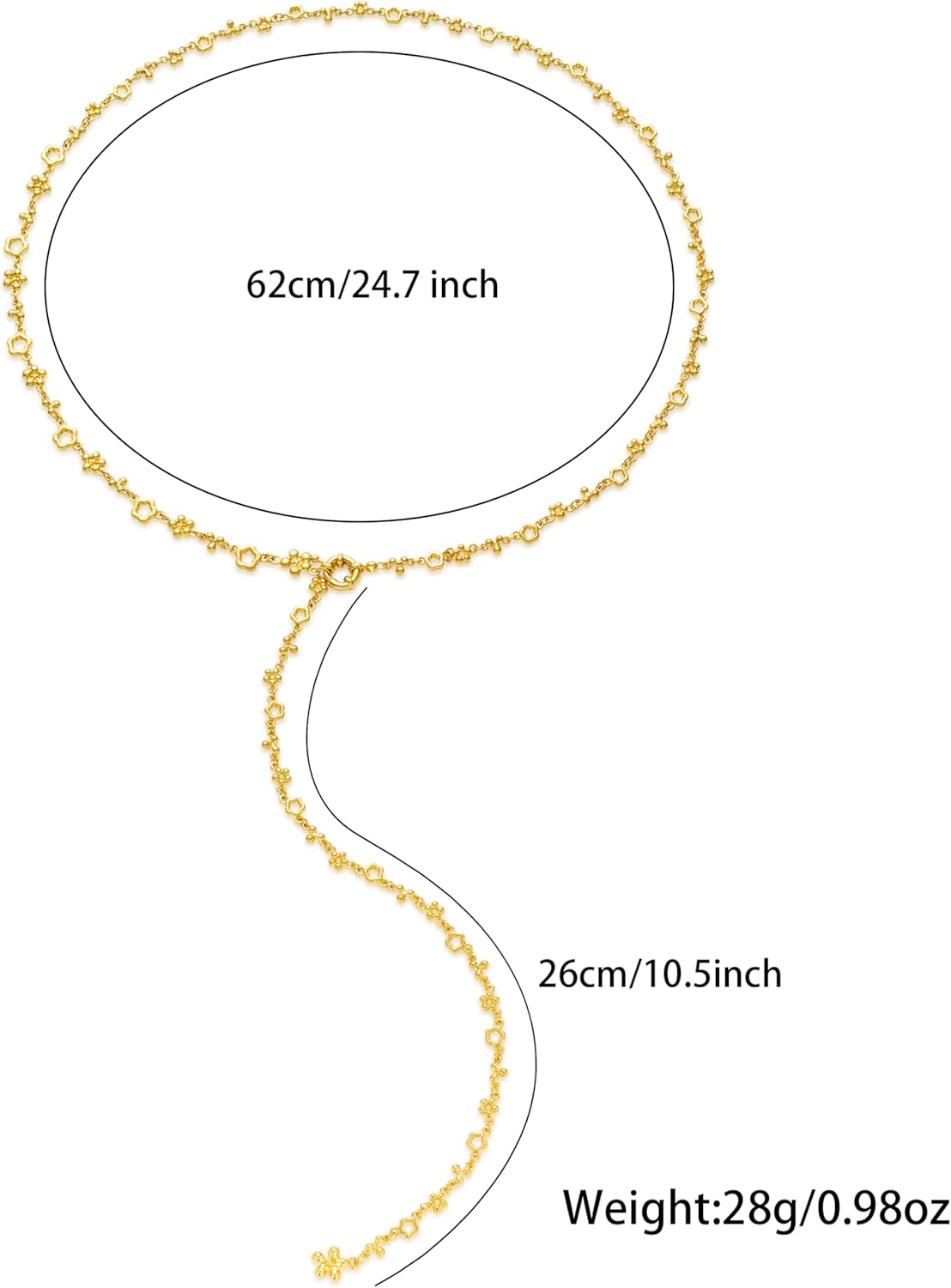 GZQ Gold Rosary Y Necklace for Women 18K Gold Plated Statement Necklace Trendy Jewelry Gifts(N32) - Image 6