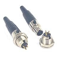 Vista 1 de onelinkmore DIY 3 Pin Mini XLR Conector TA3F Audio Micrófono Adaptadores con Enchufe Chasis Montaje XLR Jack 3 Pin Mini XLR Cable Extremos Reemplazo
