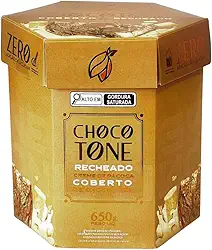 Chocotone Artesanal Recheado de Paçoca com Cobertura de Chocolate Zero Selecto Cacau 650g