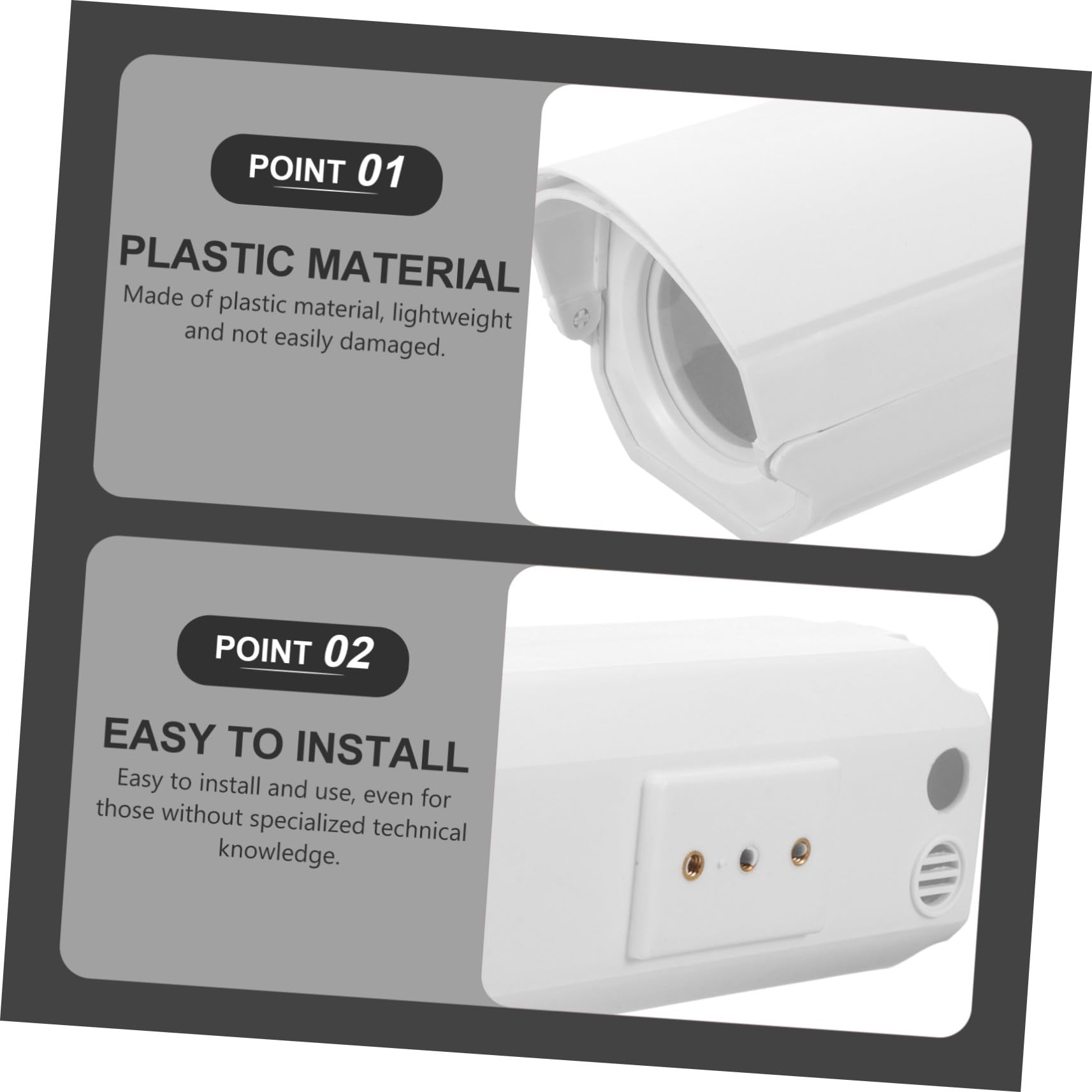Protection Caméra Extérieure Boîtier Plastique Étanche Anti-poussière Léger Adapté Caméras de Sécurité