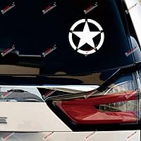 Vista 2 de (2) Calcomanía de 6 pulgadas con diseño de estrella del ejército WW2 para Jeep Toyota Willys color blanco a sda3