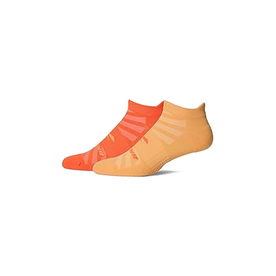 Brooks Ghost Lite No Show 2 Pack No Show Socks Shoes Chamois/Shocking Orange