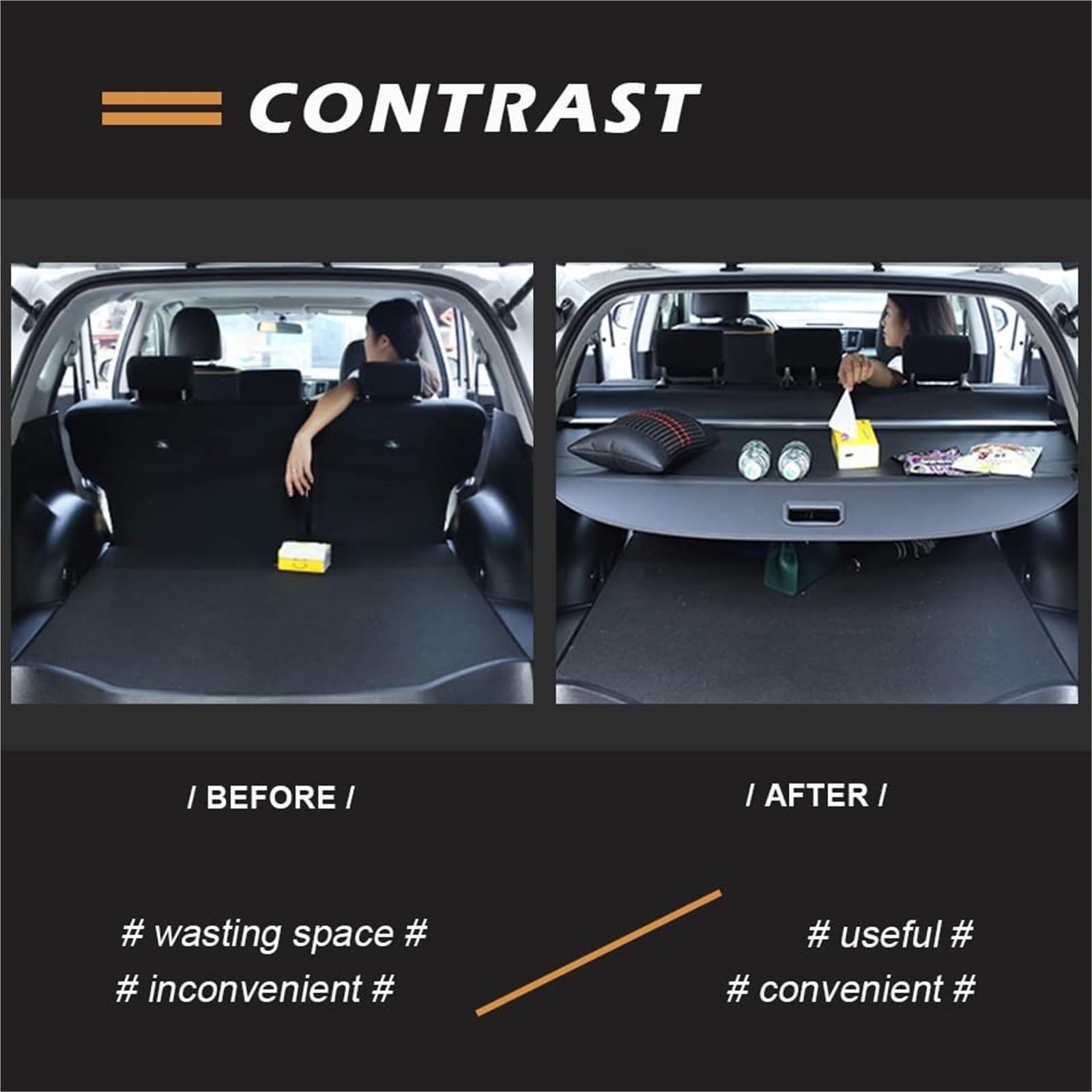 Cubierta retráctil for Estante de Maletero, for Subaru, Forester, 2019, 2020, 2021, 2022, 2008-2018, Cortina espaciadora de bastidores Traseros Cubierta de Carga del Tronco Trasero