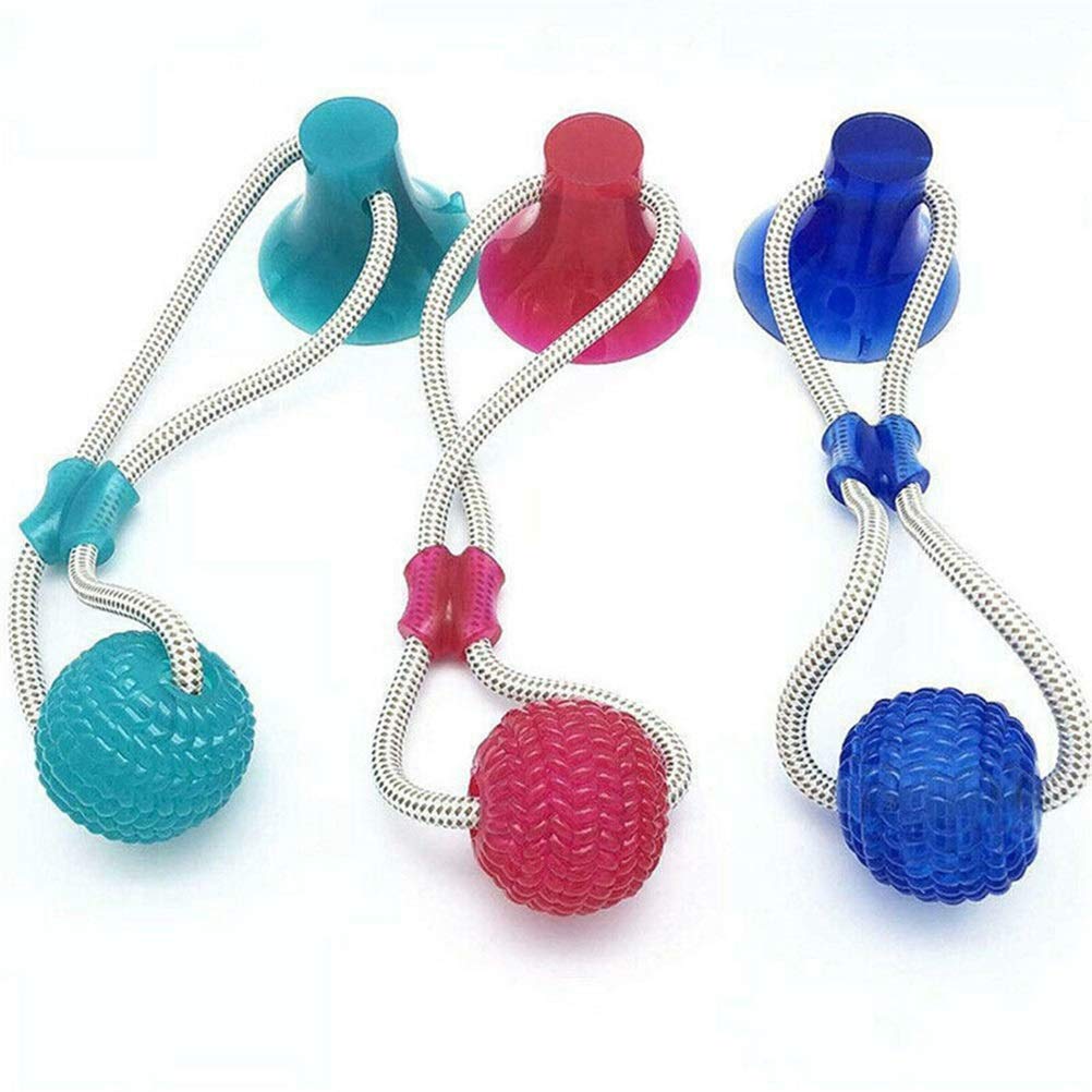 MU Dog Interactive Ventosa Push Ball Giocattoli Giocattoli Elastico Corde Elastico Dente Dente Pulizia da Masticare Giocando Iq Tratta i Giocattoli Pet Cucciolo Forniture,Verde