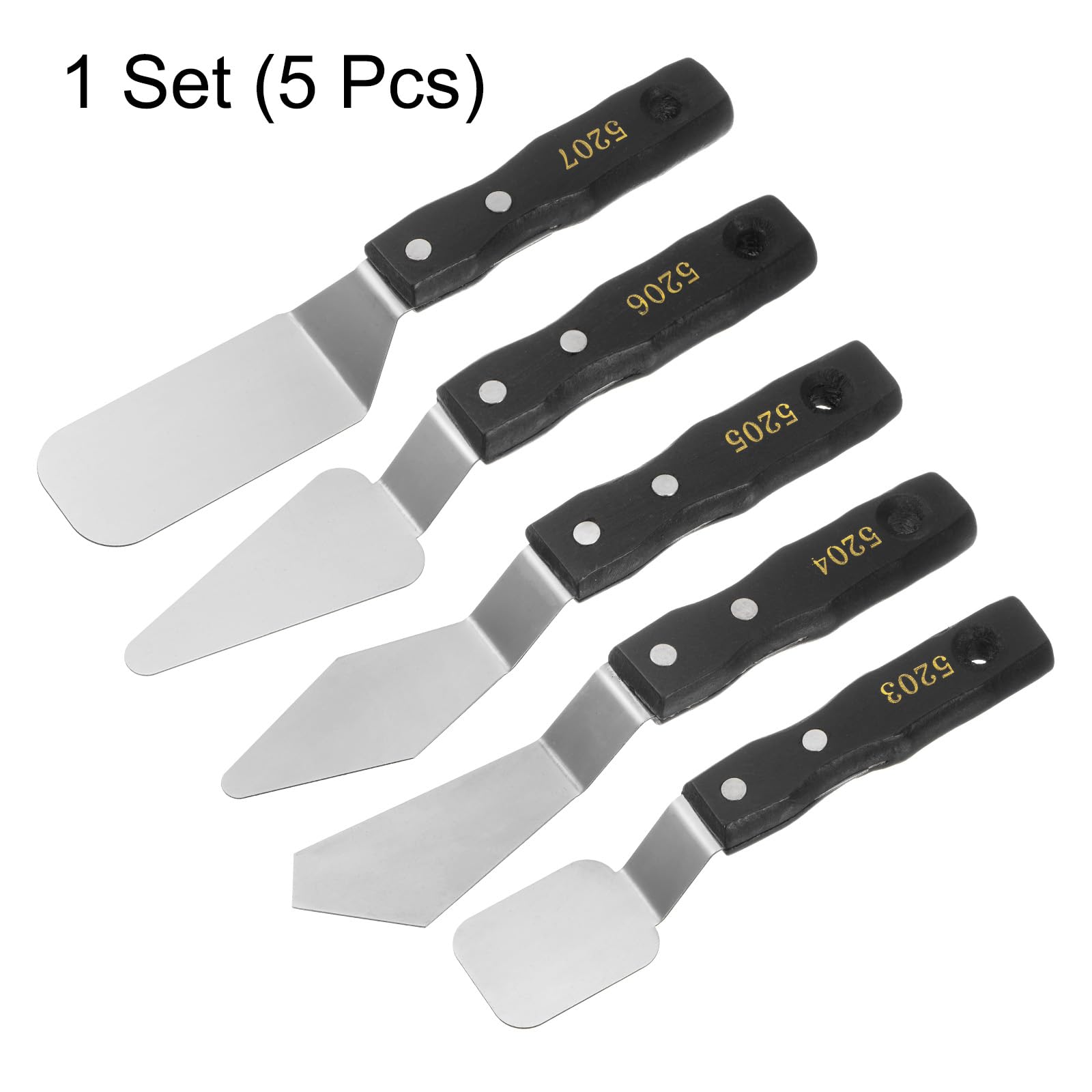QUARKZMAN Juego de 5 Espátulas para Paleta de Pintura de Acero Inoxidable