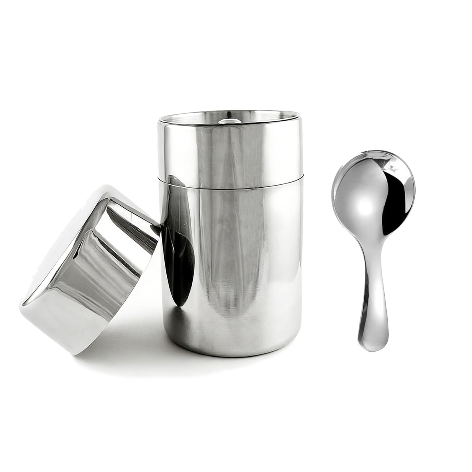 YuPinDiZu Stainless Steel Tea Bottle, Airtight and Moisture-Proof Canister, 13.5 fl oz (400 ml), Tea Leaves, Coffee Beans, Storage for Kitchen, Office, Travel, Drawer Storage, Tea Infuser, Long Lastin