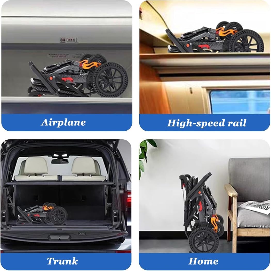 Silla De Ruedas Plegable Ultraligera para Adultos Y Discapacitados (Ancho De Asiento De 42 Cm), 12 Kg, Neumáticos Antipinchazos, Ideal para Espacios Reducidos