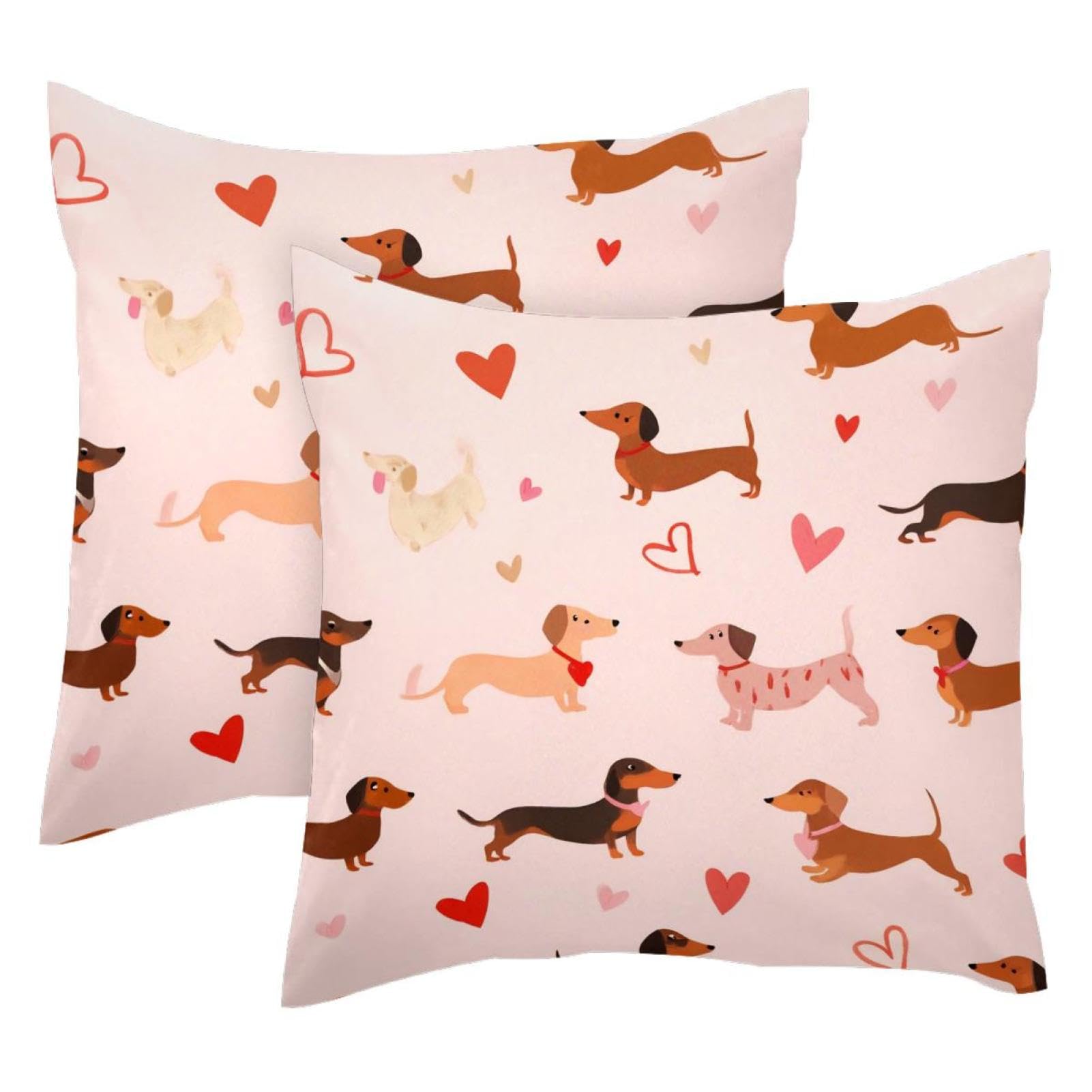 Housses de coussin teckel velours 50x50 cm pour ajouter de l'amour et de la tendresse chez soi