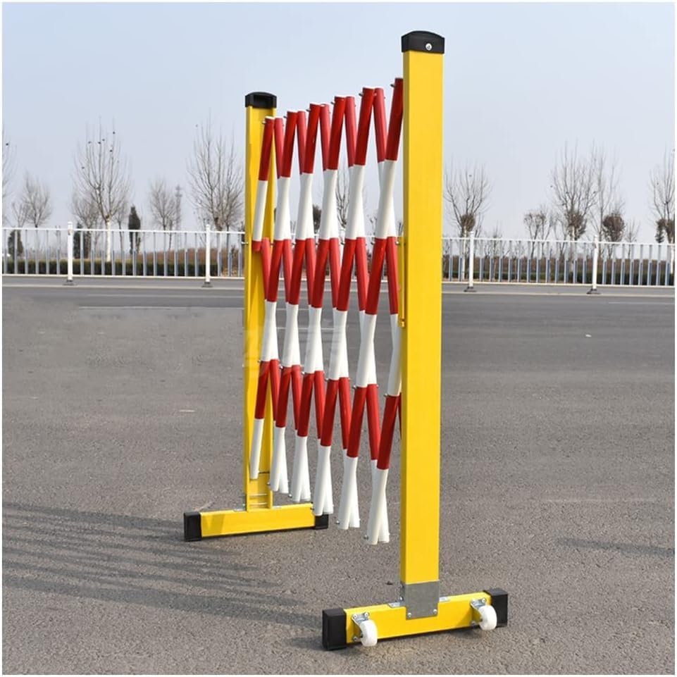 Porte de barricade rétractable avec roues pour balisage de zone