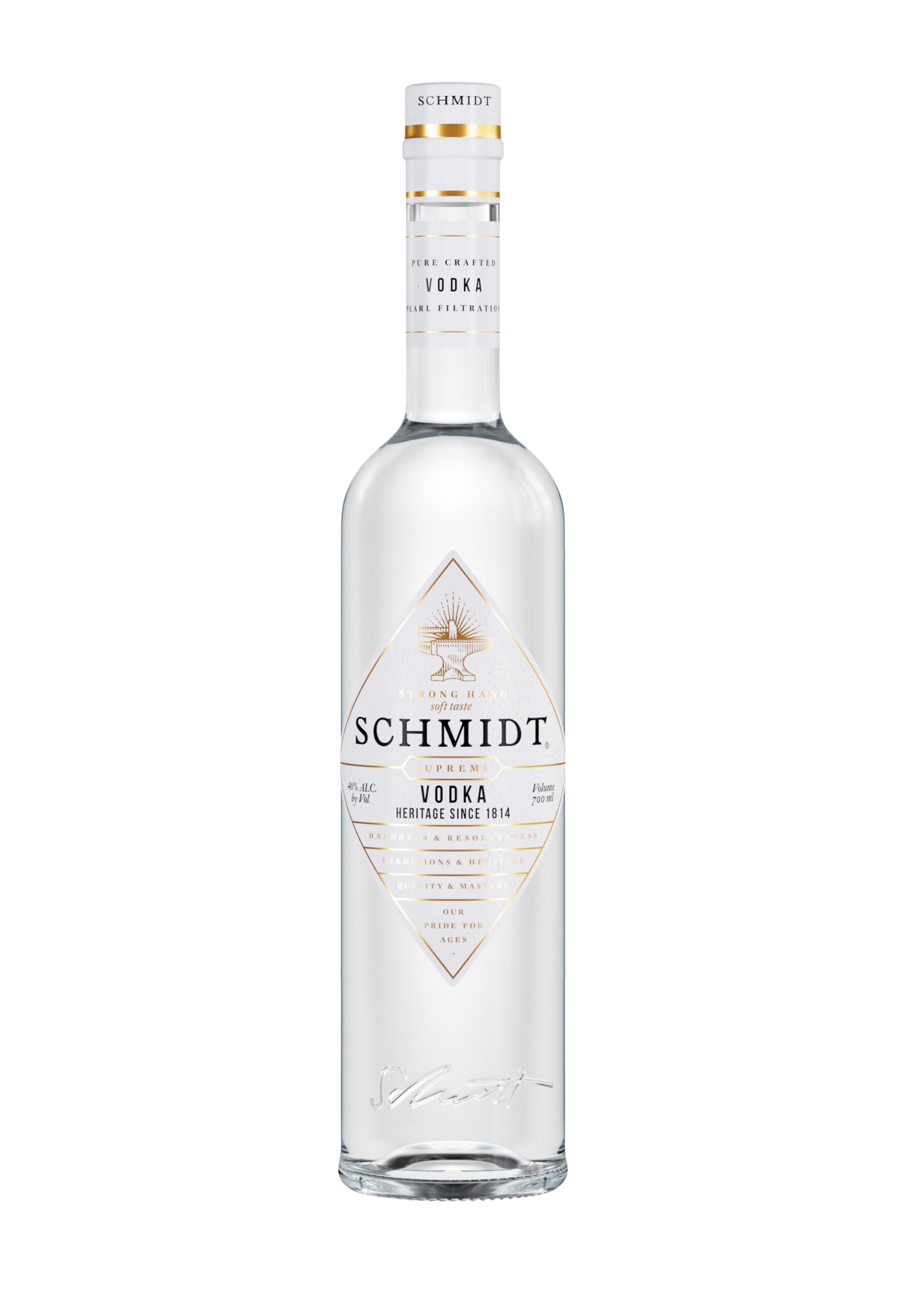 Schmidt Vodka Supreme 0,7 L / 40% Vol. / Premium-Vodka / + Fire Drink GmbH Sticker