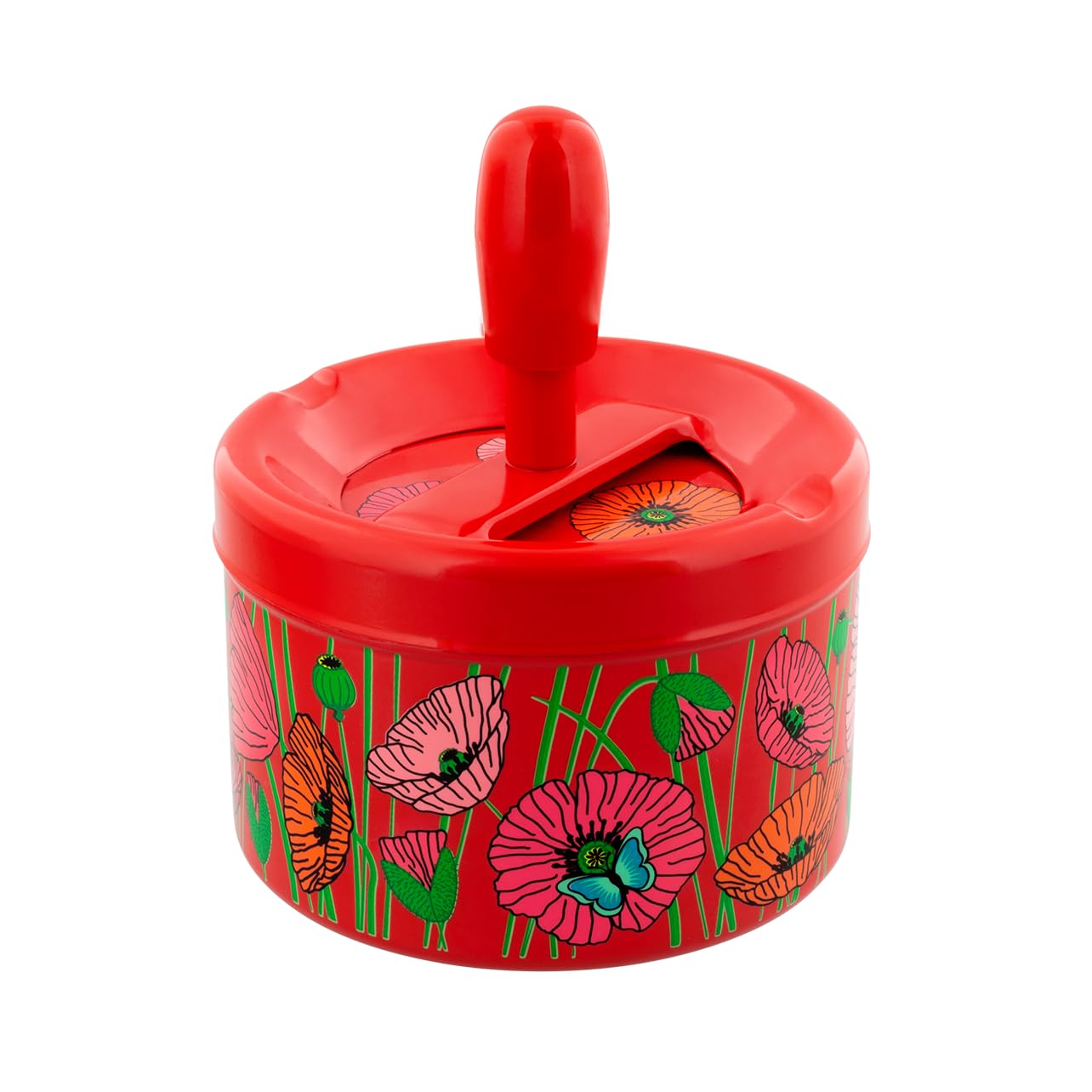 Pylones Multicolor Push Ashtray - Poppy Pusher - Iron And Abs