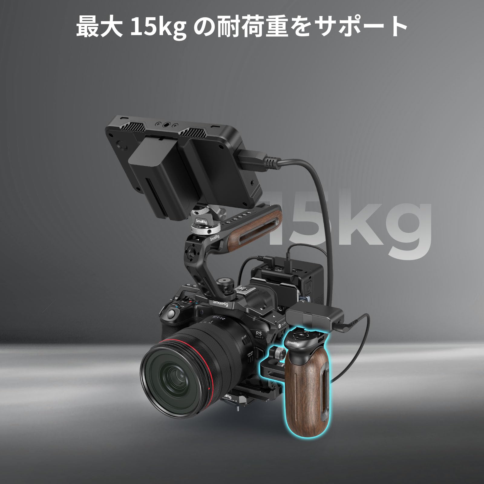 Amazon | SmallRig 木製サイドハンドル カメラ用グリップ 1/4