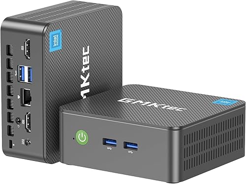 Vista 10 de GMKtec Mini PC Intel N97 (hasta 3.60 GHz) Micro computadora de escritorio 12 GB DDR5 512 GB SSD para negocios, escuela, oficina, mini PC de bolsillo
