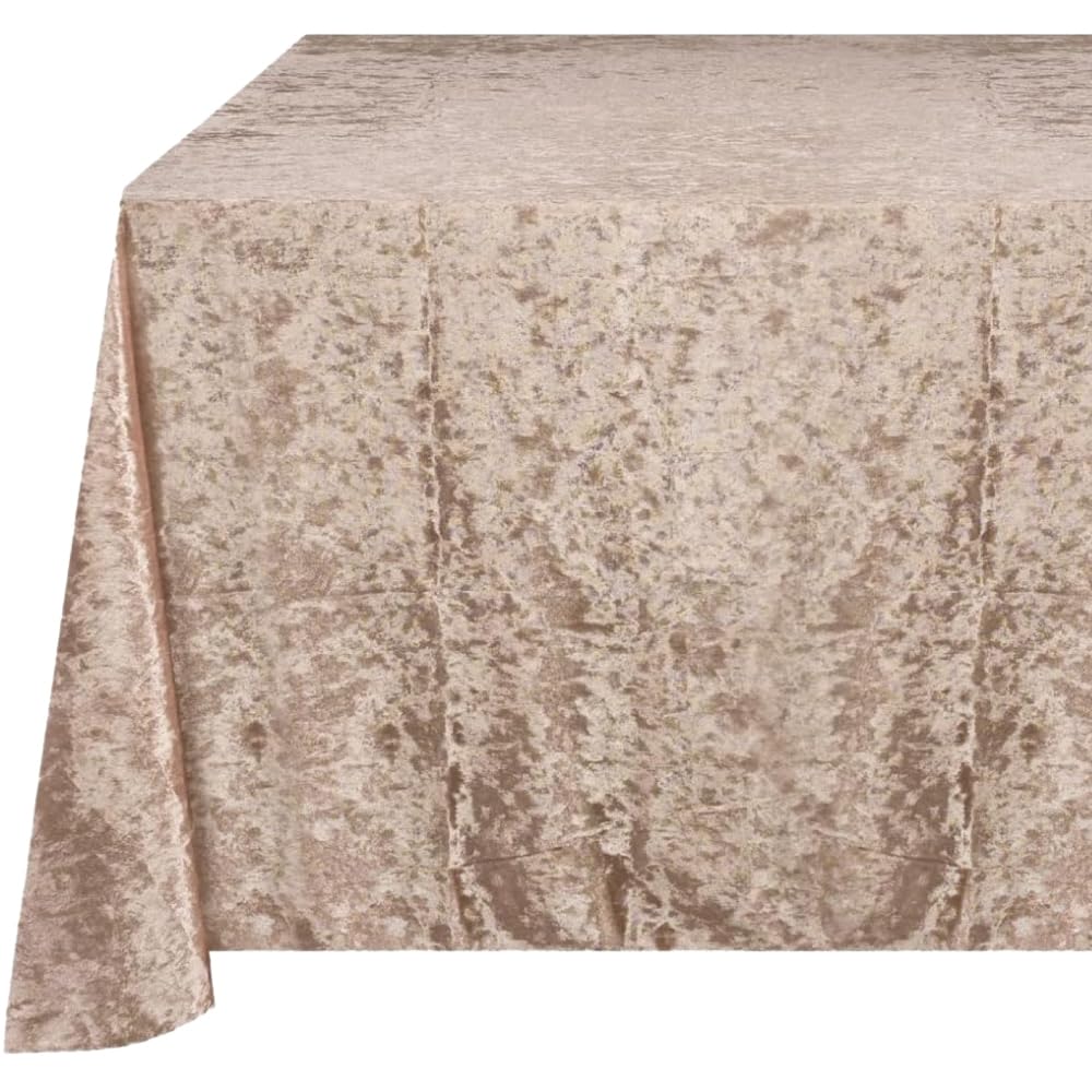 Crushed Velvet Champagne Square Tablecloth - 54" (1 Piece), Elegant Decoration, Perfect for Weddings, Birthday Parties & Special Celebrations-image-46