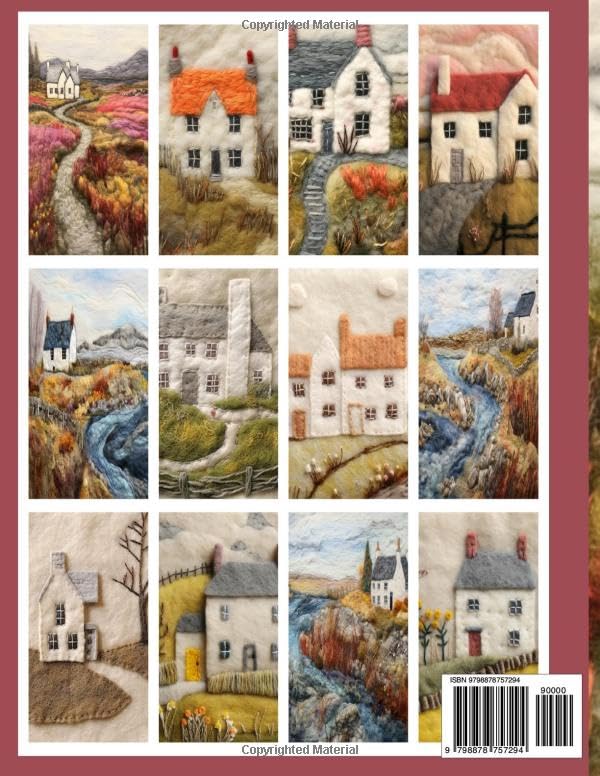 The Needle Felting Handbook A Guide to Needle Felting Paintings Including 12 Reference Photos Volume 9- Cottages - Image 2