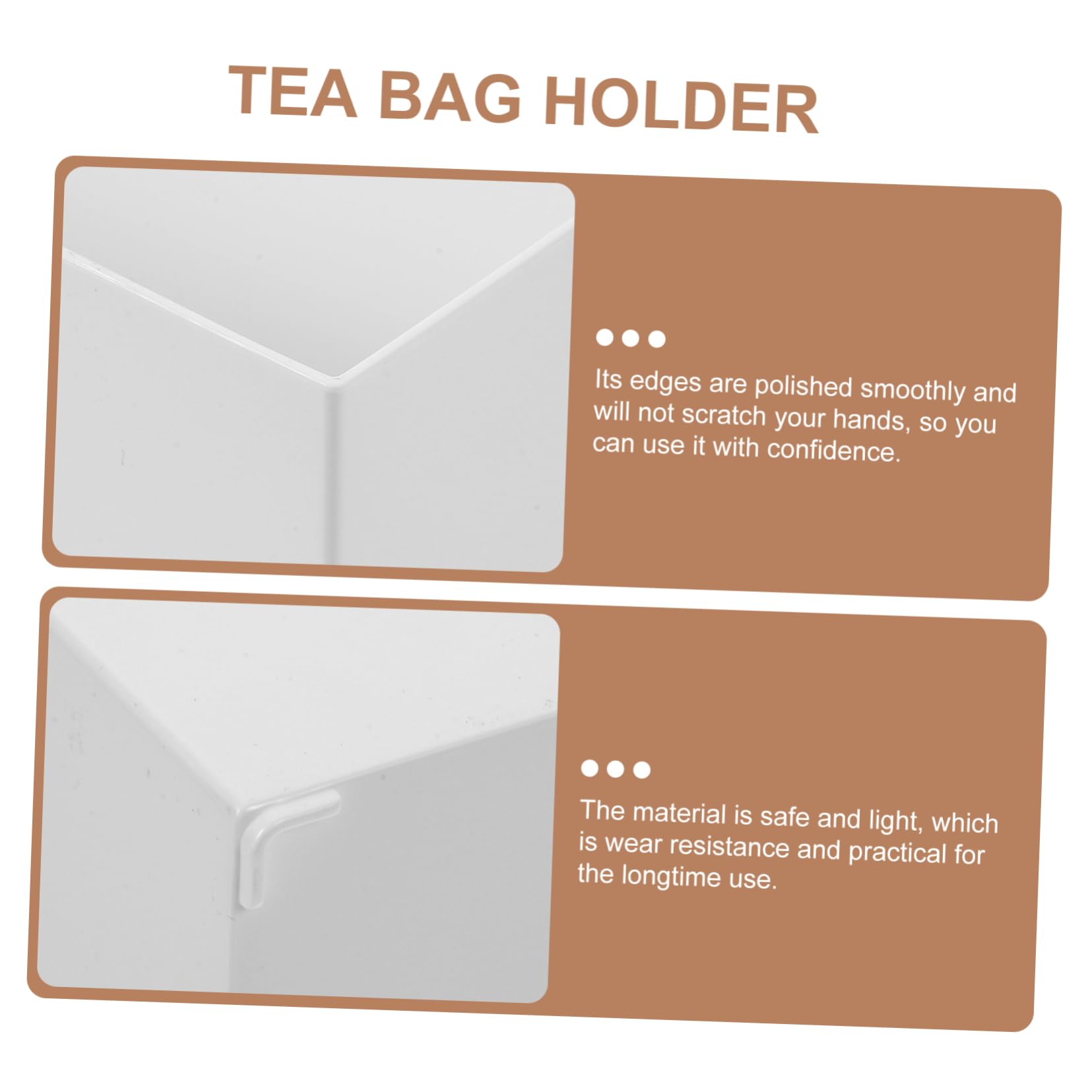 ASAKKURA Desktop Tea Bag Box Multi Functional Sugar Bag Storage Container for Coffee Stations Smooth Edges Easy to Clean Modern Design for Kitchens and Parties
