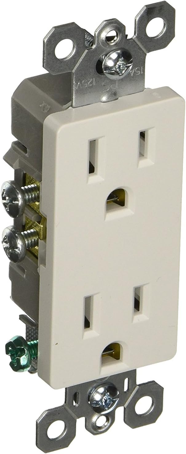Legrand radiant 885WCP8 15 Amp Decorator Duplex Outlet, Side Wire or Push Wire, White (10 Pack)