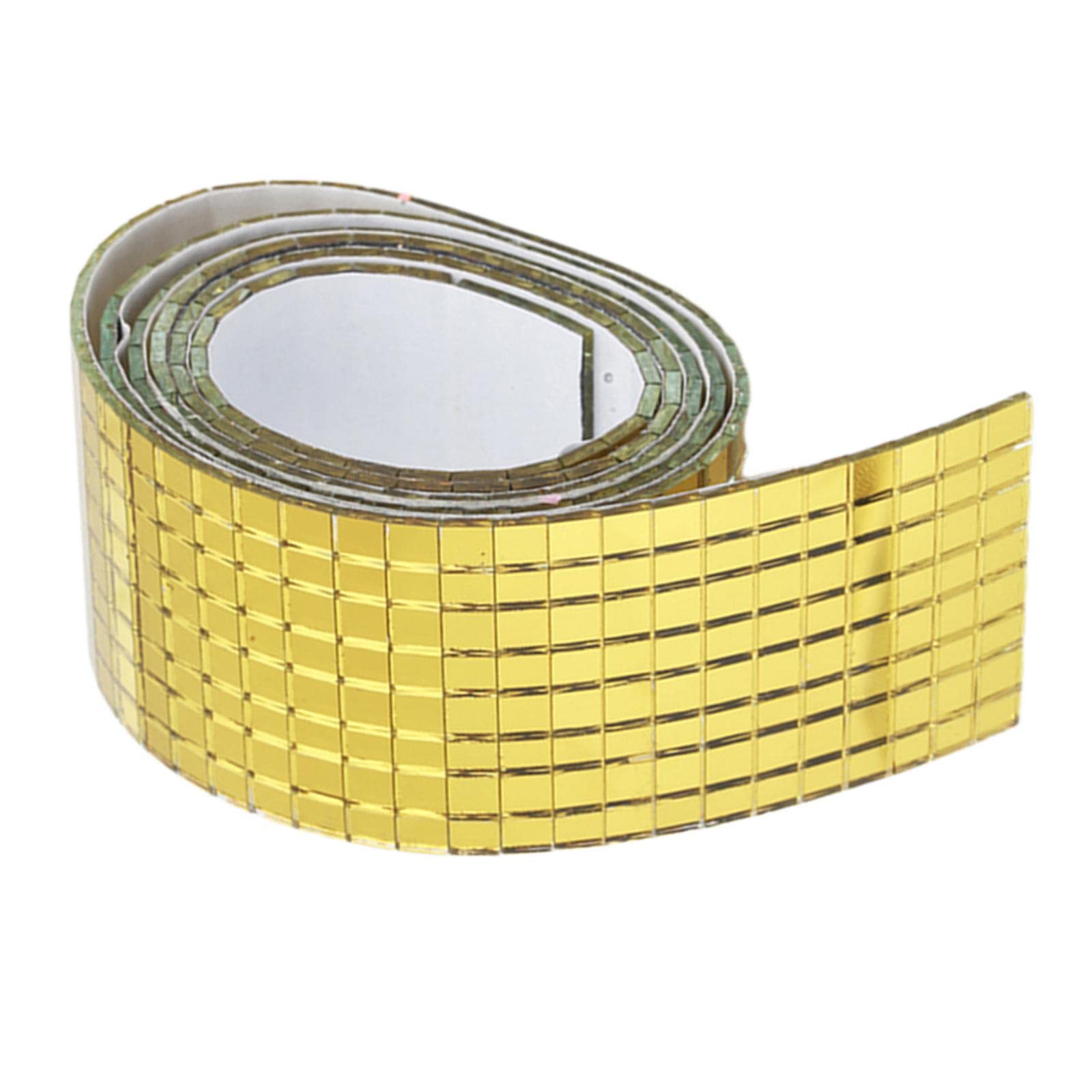 Neaxgeandx Gold Self-Adhesive Square Glass Mirror Mosaic Tiles For Diy Craft