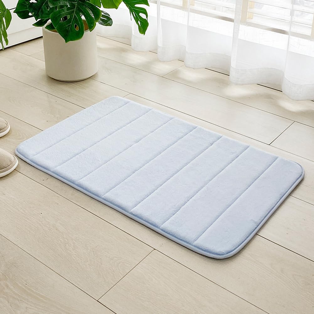 Extra Soft Absorbent Microfiber Bathmat,Non Slip Fluffy Rugs,Washable Bath Rugs,Bathroom Rug Absorbent for Your Bath,Shower or Toilet (sky blue,50 * 80)