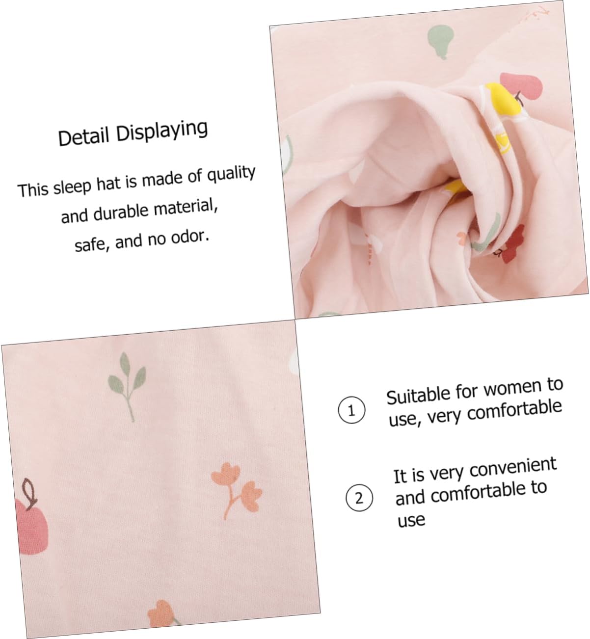 Toddmomy Postpartum Sleeping Hat for Women Breathable Pink Confinement Cap and Turban Soft Elastic Female Turban for Pregnant and Moms Comfortable Home Wear