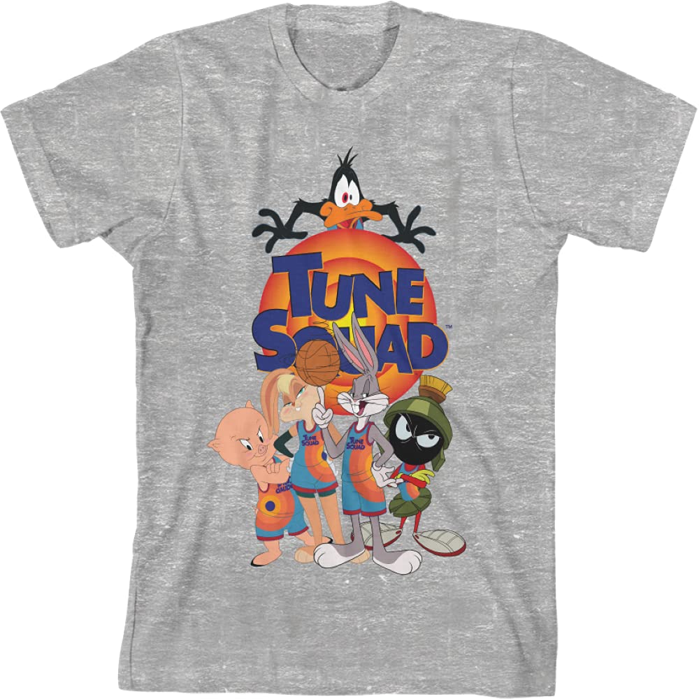 Space Jam 2: A New Legacy Tune Squad Grey Youth Boys Short Sleeve T-Shirt