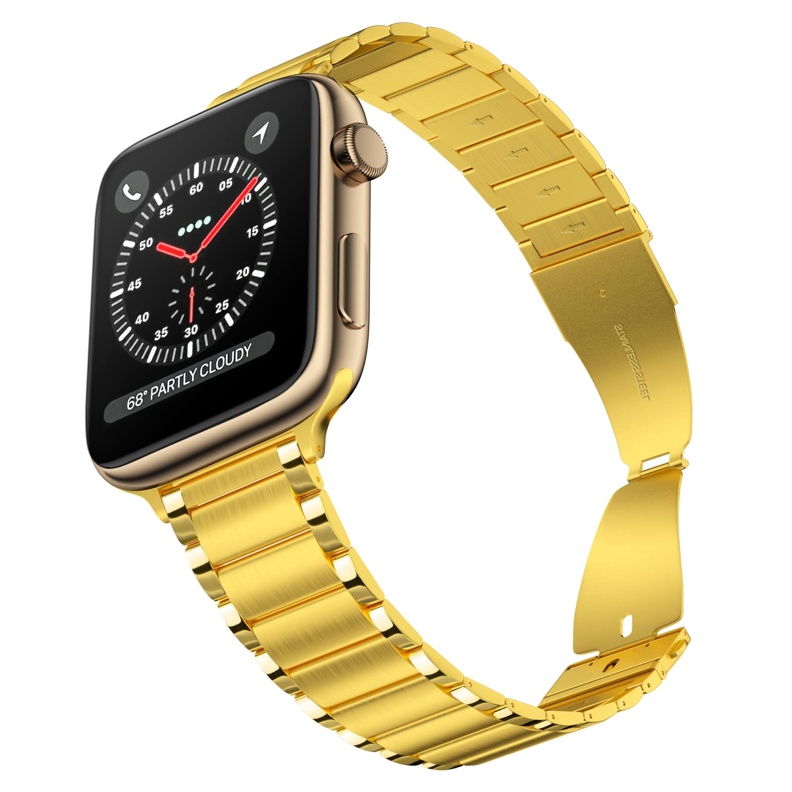 Watch Band Compatible with Apple iWatch iPhone Metal Stainless Steel Bands Link Bracelet Strap 45mm 44mm 42mm 41mm 40mm 38mm Replacement Wristband