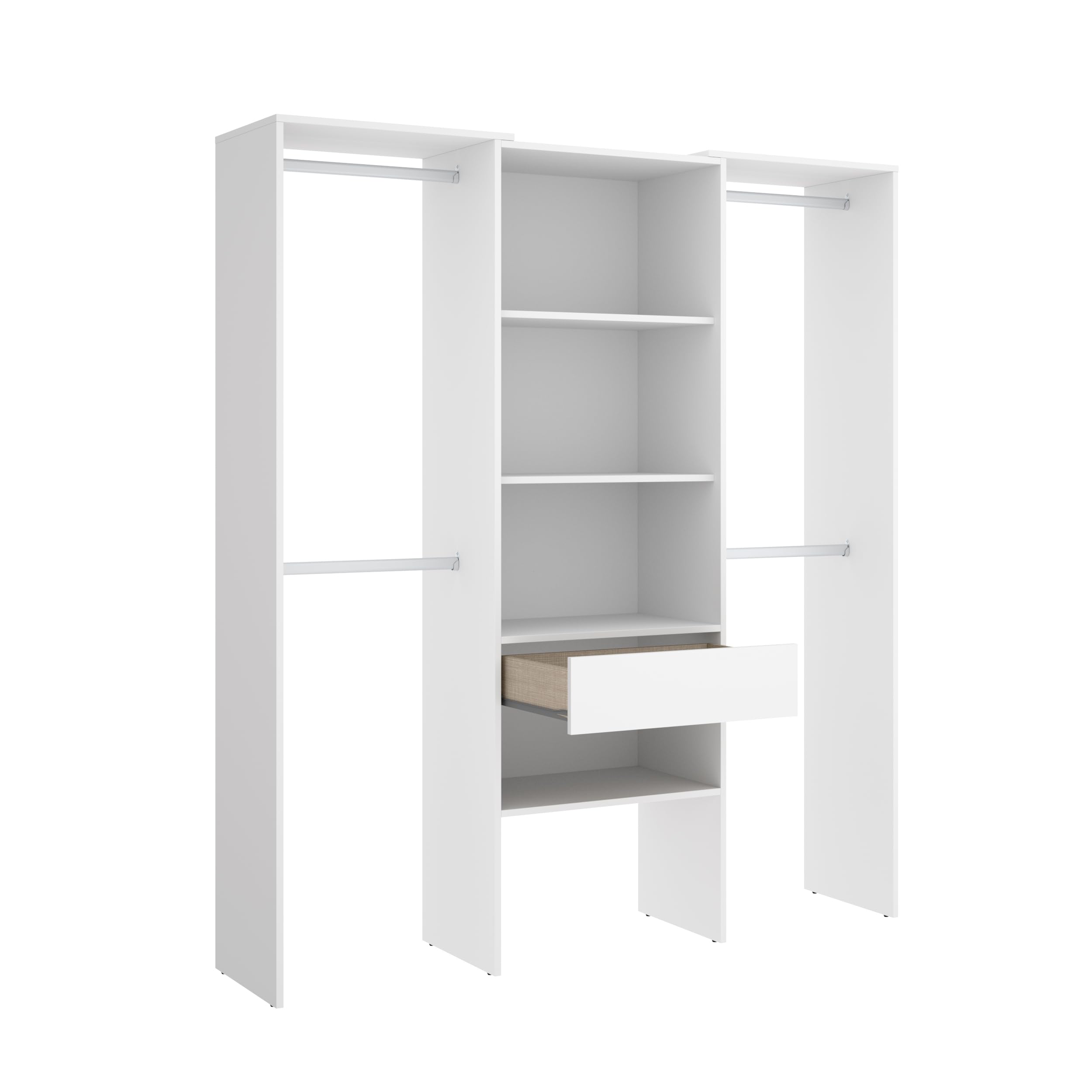 DEKIT GRUPO RIMOBEL SUIT - Vestidor de 1 columna con barras en los laterales - BLANCO - 187 x 160 x 50