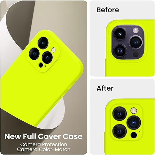 Miniatura 3 de FireNova Funda diseñada para iPhone 14 Pro Max, funda de silicona mejorada protección de cámara con 2 protectores de pantalla, forro interior de