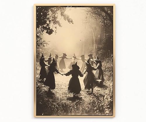 WITCHES WITCHING CIRCLE Print Picture Poster dark academia gothic halloween A4 UNFRAMED 1 wall art Home decor Decorating vintage VICTORIAN style SKULL