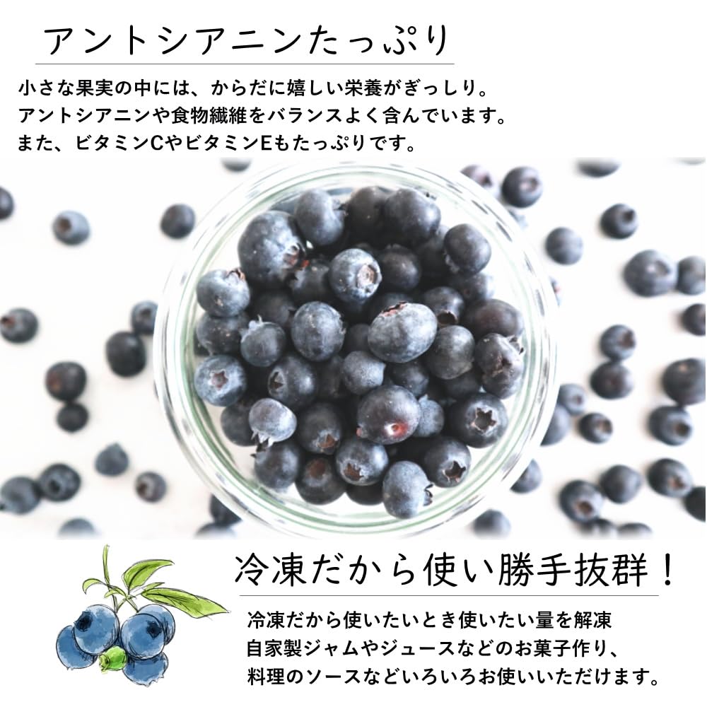 Amazon | ルクール 冷凍ブルーベリー 1kg 山形産 完熟 ブルーベリー