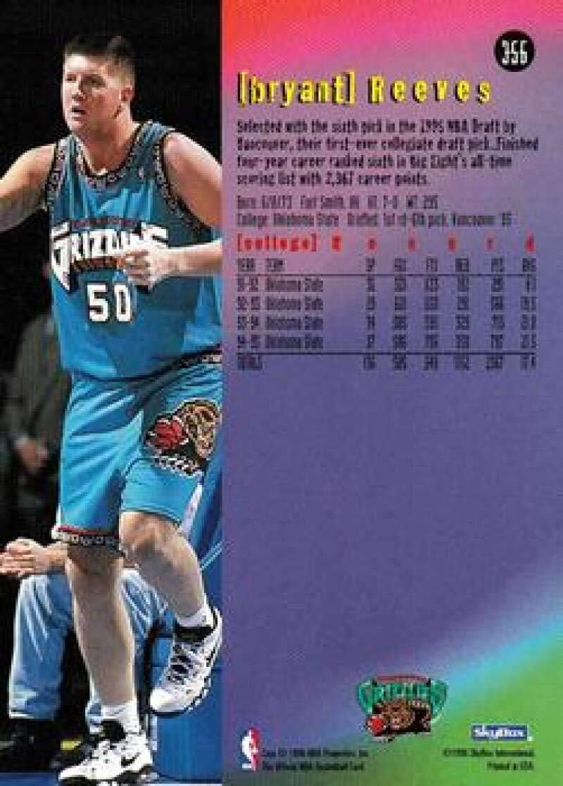 Amazon.com: 1995-96 NBA Hoops Series 2#356 Bryant Reeves Vancouver