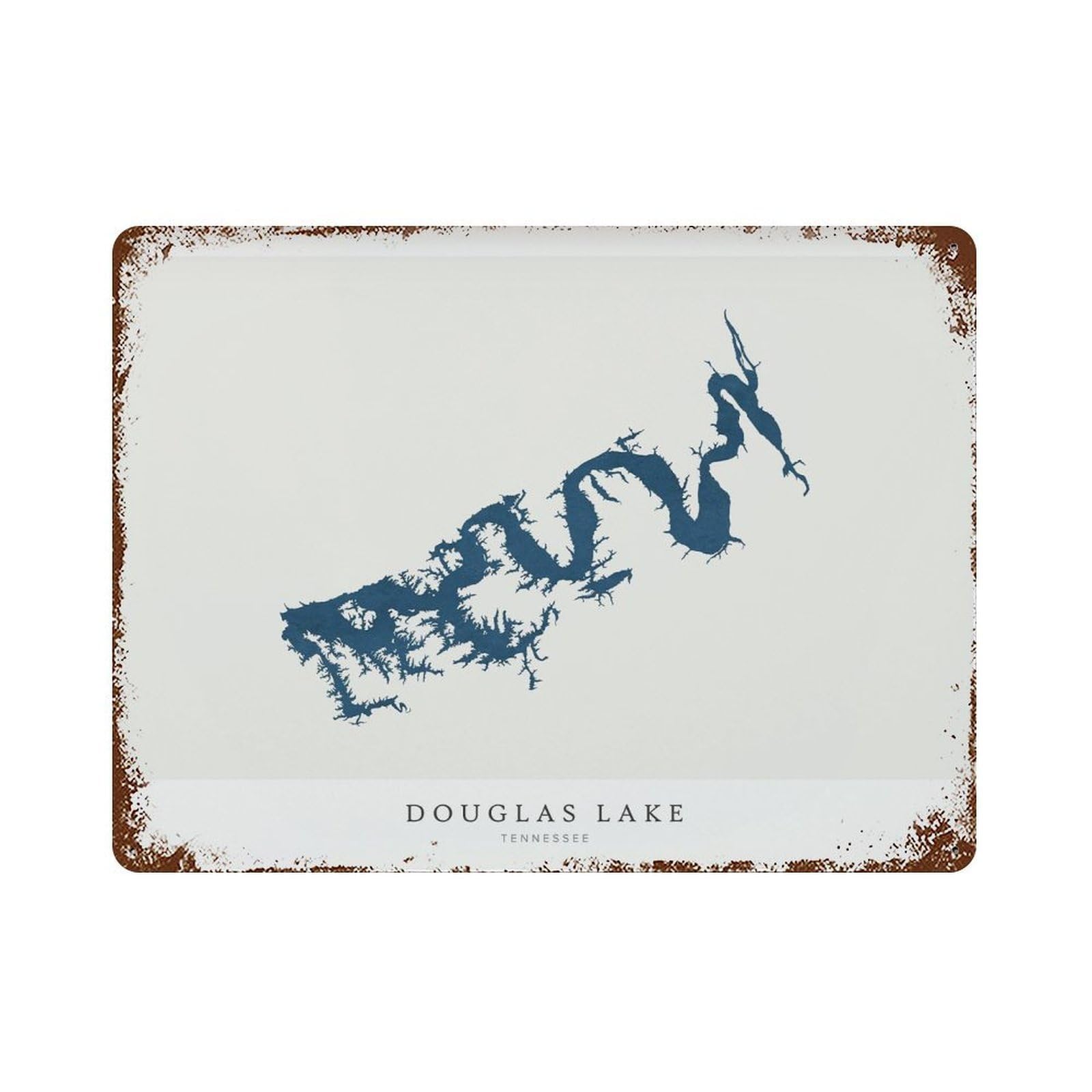 xiaoxiaoshen Douglas Lake Map Tennessee (2) Wall Decor Art Metal Tin Poster Modern Home Decor Art Home Bar Shop Decorations Vintage Sign 30x40cm