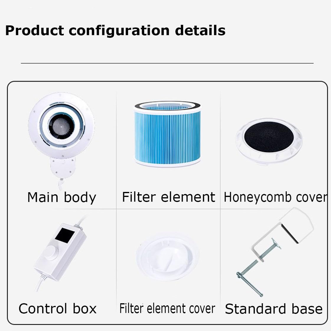 Collecteur de poussière d'ongles 80 W, aspirateur à ongles à forte aspiration, faible bruit, extracteur de poussière d'ongles avec lumières LED, pour usage domestique et professionnel