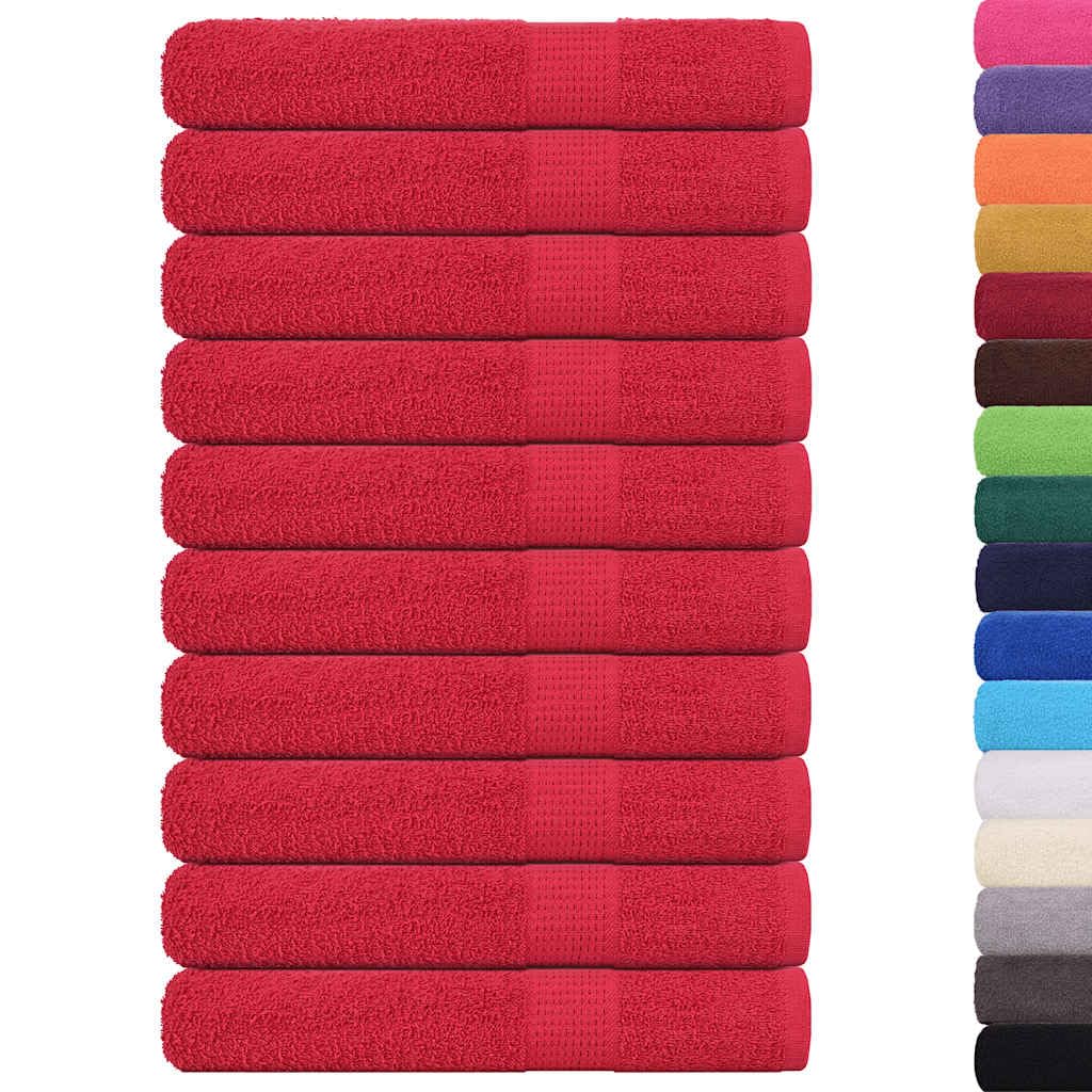 vidaXL Ręczniki, FROGN, 10 szt., czerwone, 100x200 cm, 360 g/m²