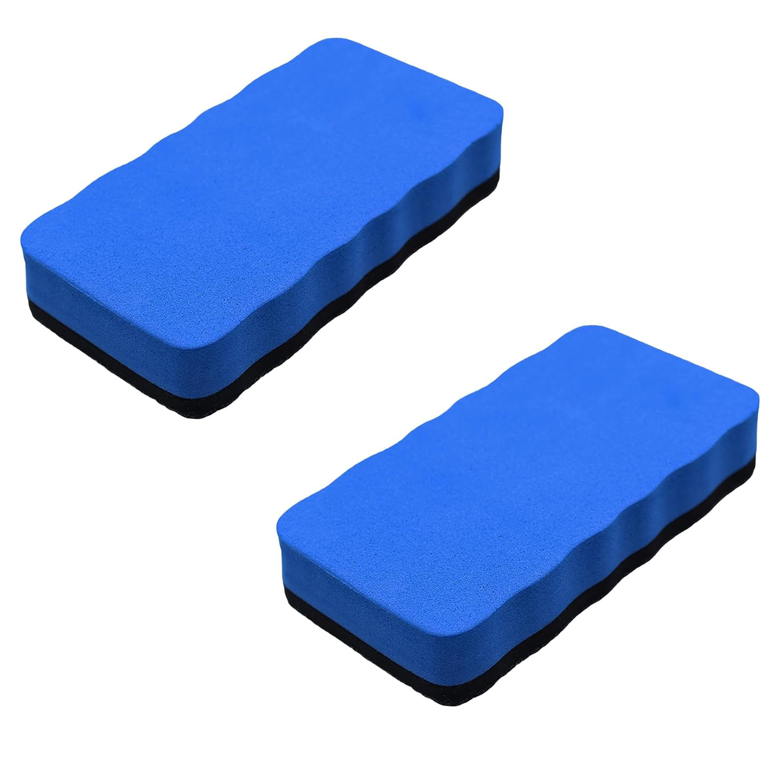 2 esponjas para pizarra blanca, borrador magnético para pizarras blancas, pizarras blancas, pizarras y cristal, 10,5 x 5,5 cm (azul)