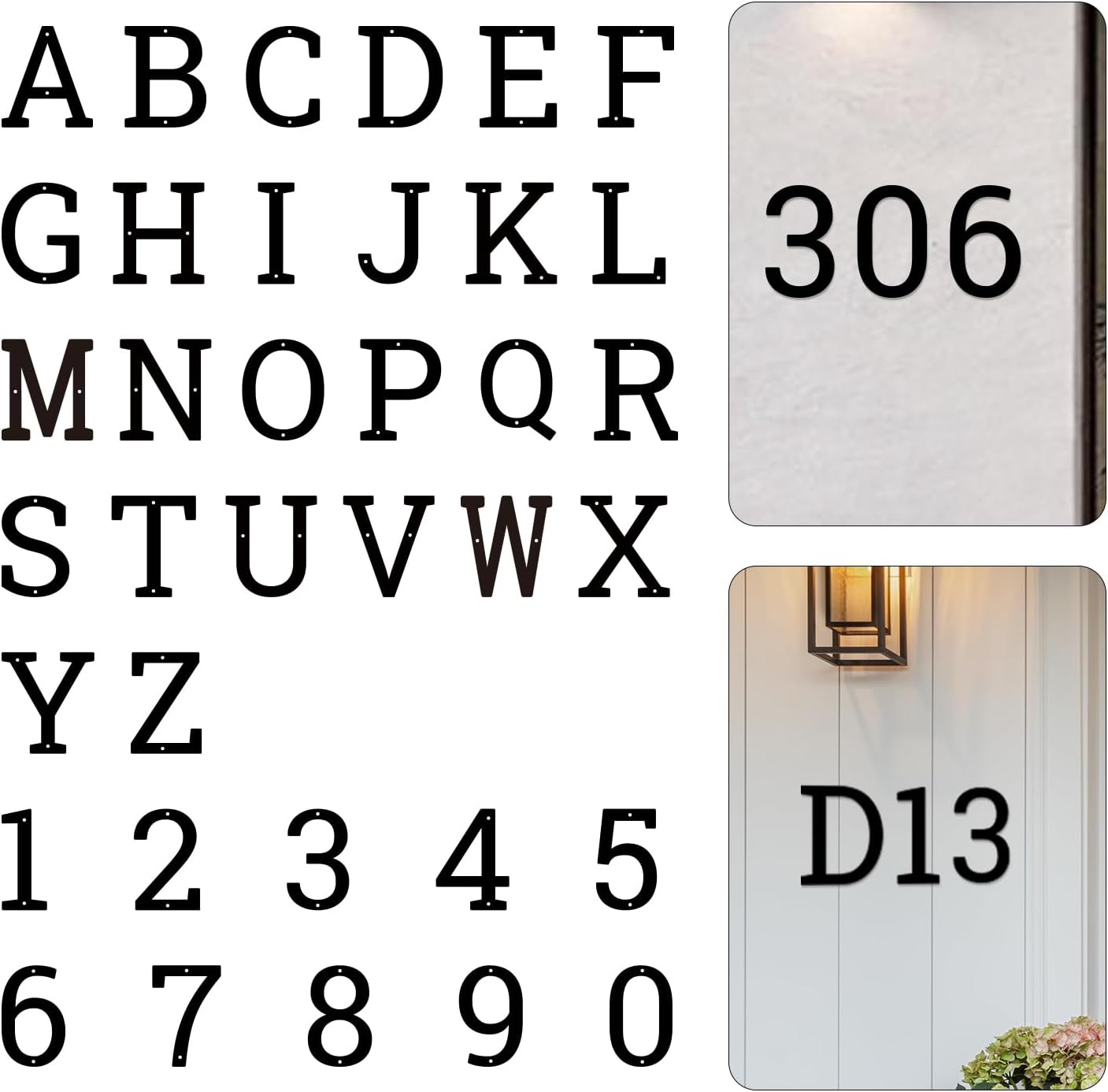10 Inch 3 PCS Custom Stainless Steel Floating House Numbers, Metal House Numbers for Outside, Modern Address Number, Black Door Number for Mailbox, Garden, Yard, Apartment