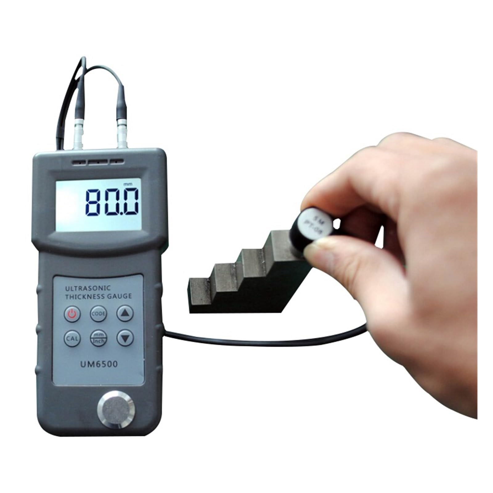 Digital Ultrasonic Thickness Gauge Meter 1.0-245mm,0.05-8inch (in Steel) for Industrial Inspection