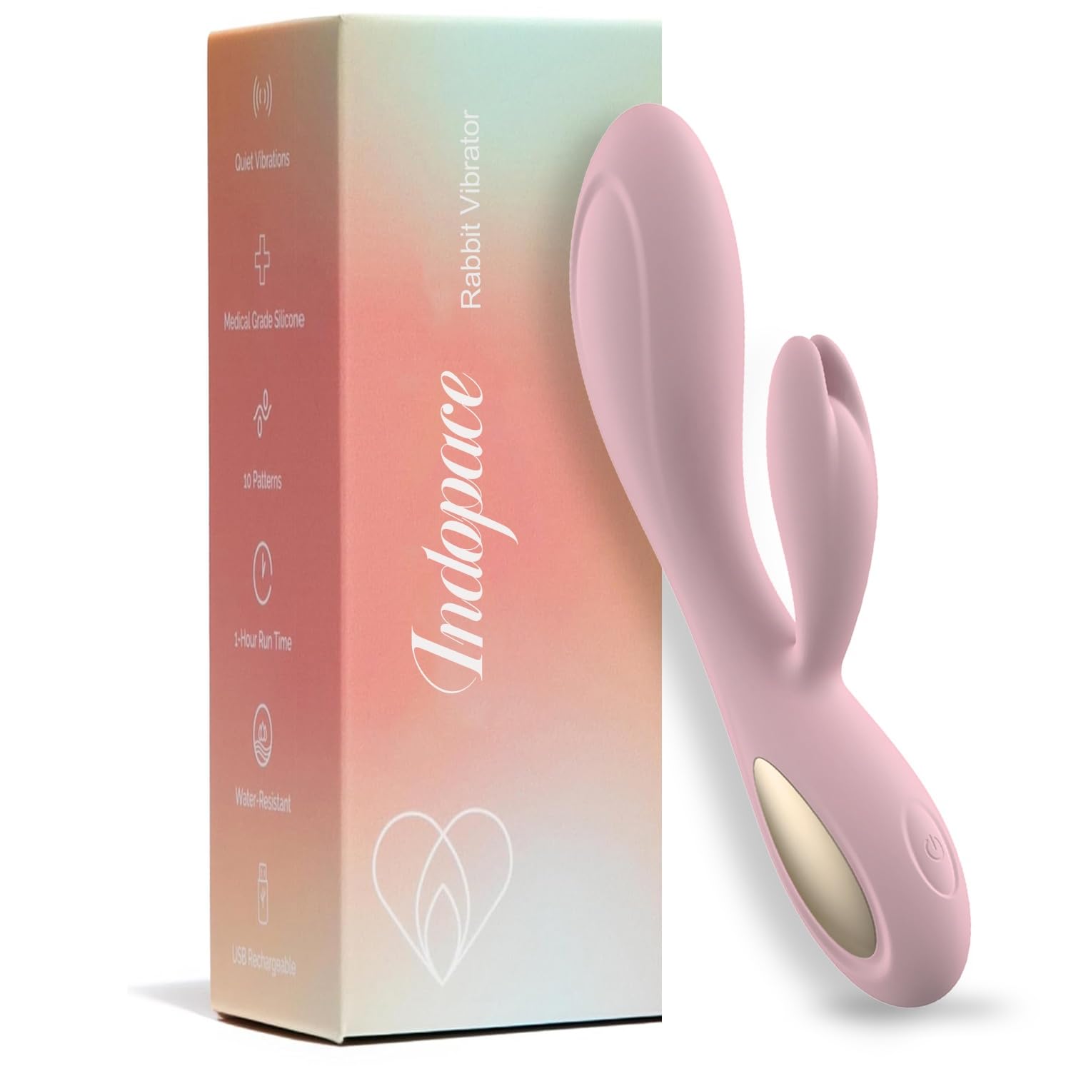 Rabbit Vibrator With Dual-Head,Clitoris G-spot Stimulation Waterproof Dildo with 10 Powerful Vibrations,Dual Motor Stimulator for Women or Couple Fun (Pink)