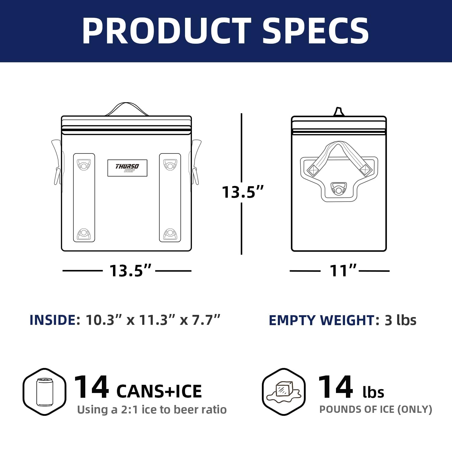 THURSO SURF Borsa refrigerante galleggiante per 24 lattine | Fino a 48 ore di raffreddamento | Impermeabile e con clip di fissaggio per SUP, kayak | Leggera e portatile per campeggio, spiaggia