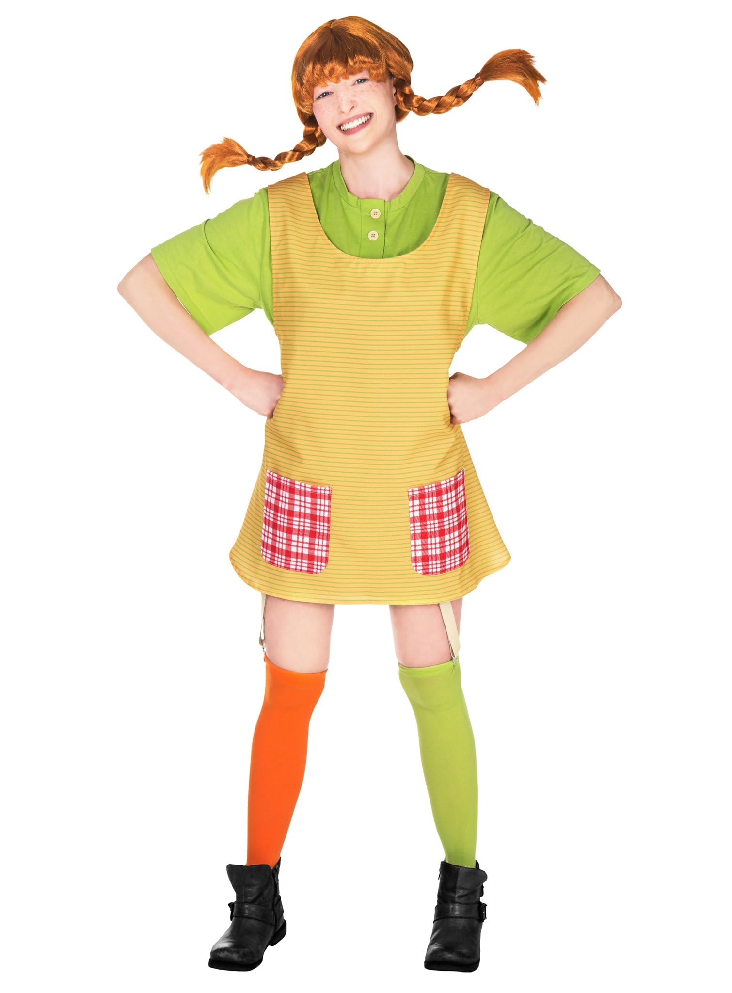 Piccola Pippi Lusso Vestito Carnevale Pippi Calzelunghe Pippi
