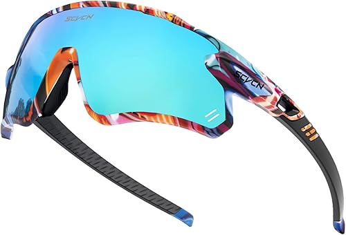 SCVCN Gafas de sol deportivas para hombres y mujeres, polarizadas UV400 Mountain Bike MTB bicicleta de cristal con 3 lentes