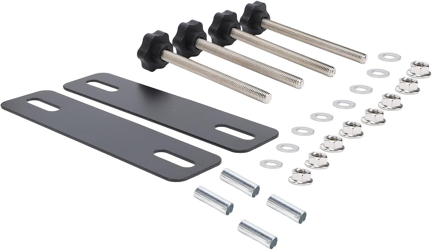 Stylish Chrome Plated Steel Traction Board Mount Pin Kit for Secure Vehicle Recovery, Includes Mounting Plate and Screws, Suitable for Boards with 4.72-6.69in Hole Spacing