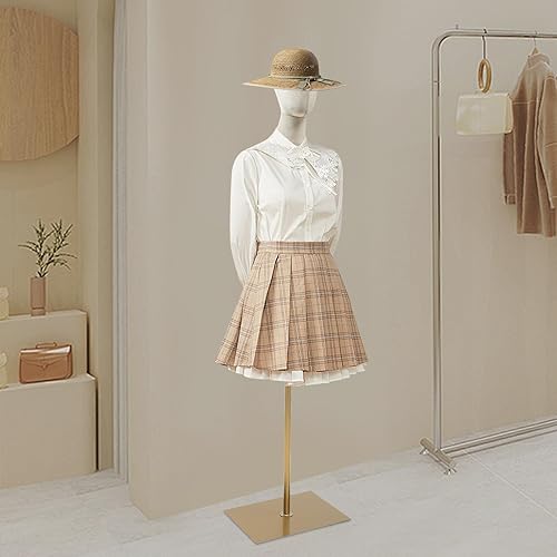 Miniatura 9 de Torso de maniquí femenino con cabeza y brazos posables, forma de vestido ajustable en altura, soporte de medio maniquí, maniquí de ropa con