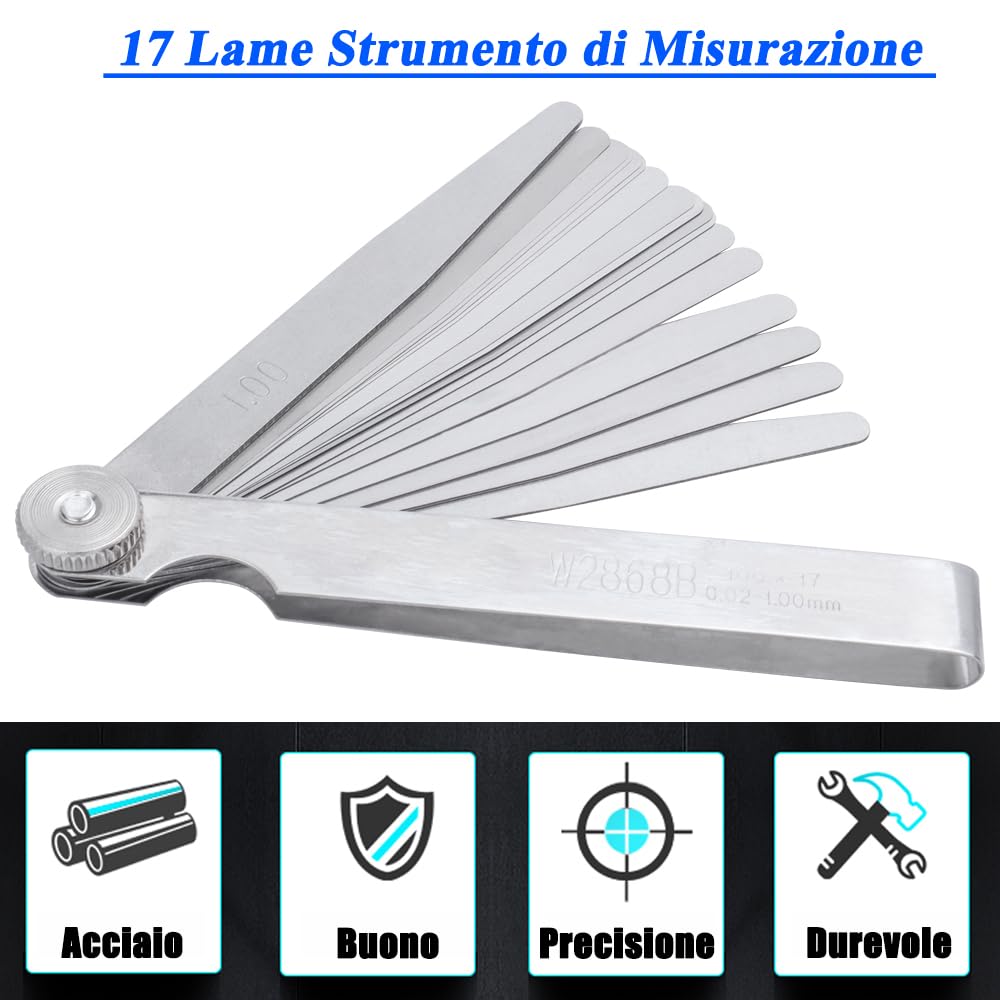 Spessimetro A Lame 17 Pezzi - Doppia Scala Metrica E Imperiale In Acciaio - Foto 7