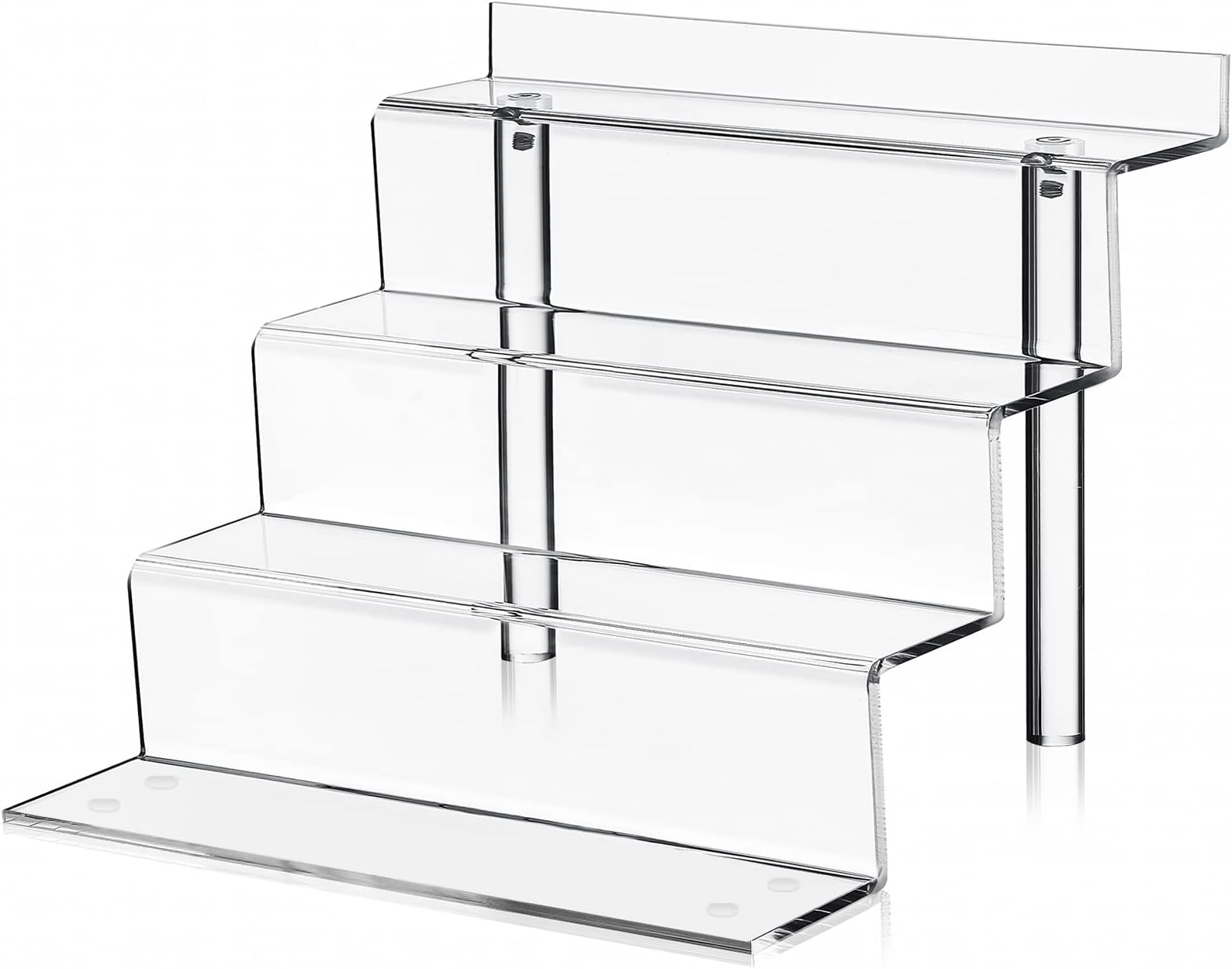 Clear Acrylic Display Riser Shelf for Pops & Toys Figures, Cupcake Stand for Nail Polish, Shot Glasses, Perfume & Cologne Organizer, Crystals Collectibles Decoration in Cabinet 9 in