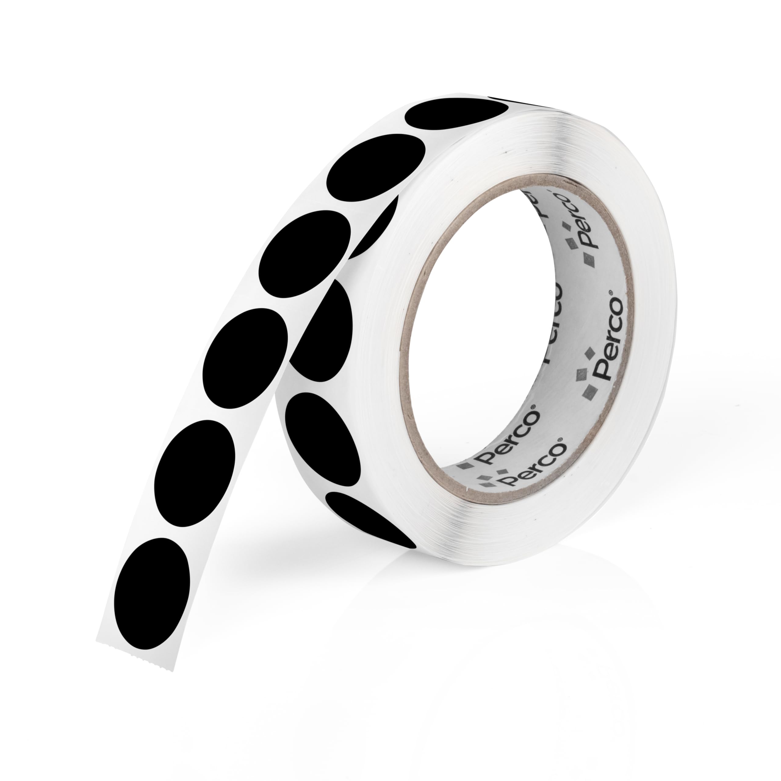 Perco Black 1-Inch Round Circle Dot Sticker Labels with Easy Peel Perforation - 1,000 Labels per Roll - Strong Adhesion, Vibrant Colors for Organizing