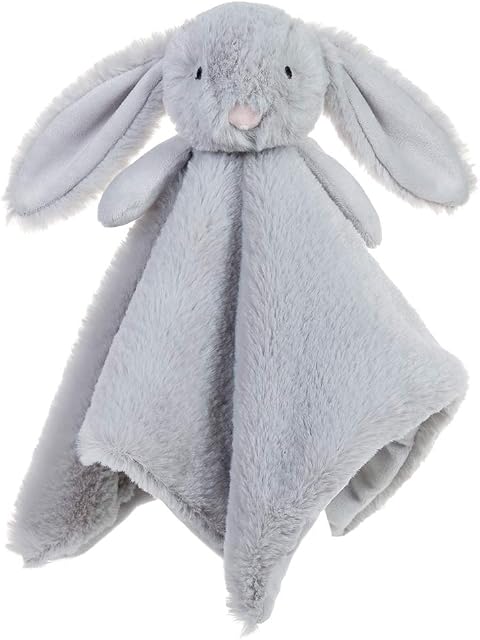 Apricot Lamb Stuffed Animals Gray Bunny Rabbit Soft Comforter Blanket Security Infant Nursery Character Blanket Luxury Snuggler Plush Baby Lovey(Grey Bunny, 13 Inches)