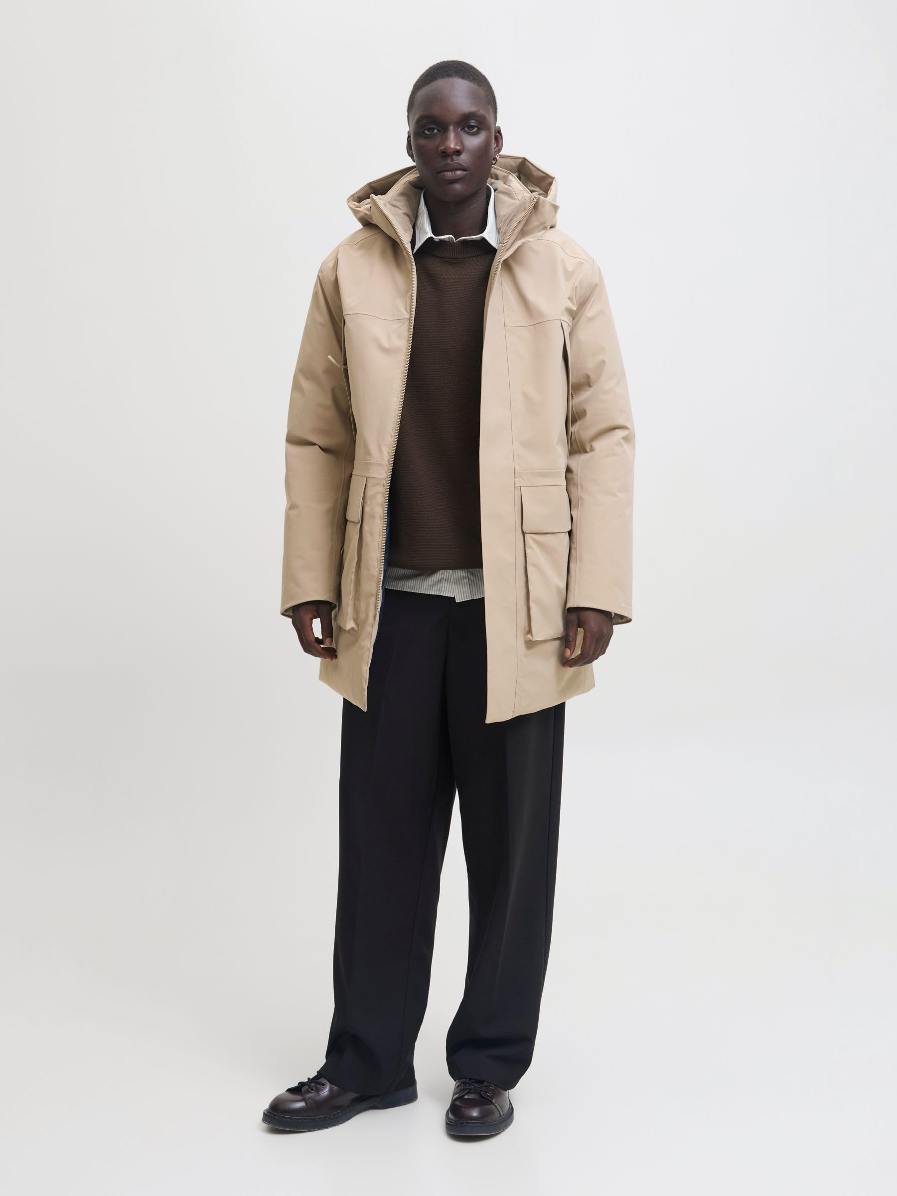 JACK & JONES Męska parka Jprccmoon Sn, Weathered Teak, X_L, Weathered Teak, XL